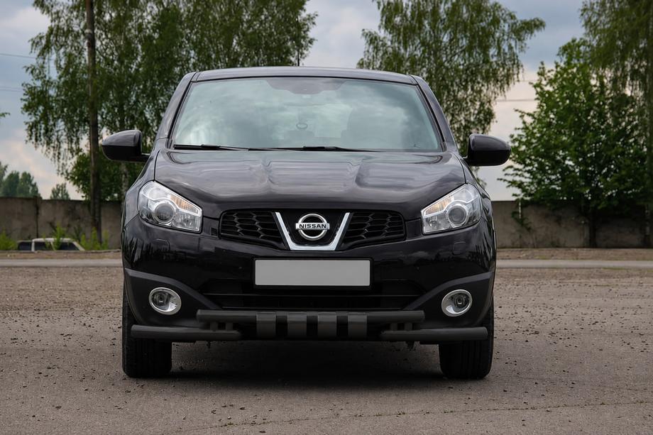 Nissan Qashqai 2010-2014 гг. Передний ус ST009-15 Black (нерж.) Фото 2