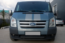 Ford Transit 2000–2014 гг. Передний ус ST014 Black (2006-2014, нерж.) фото 1