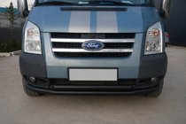 Ford Transit 2000–2014 гг. Передний ус ST014 Black (2006-2014, нерж.) фото 2
