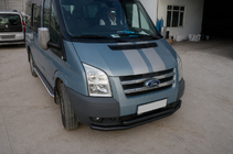 Ford Transit 2000–2014 гг. Передний ус ST014 Black (2006-2014, нерж.) фото 3