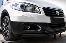 Suzuki SX4 S-Cross 2013-2016 гг. Передняя дуга защиты ST014 Black (нерж.) фото 1