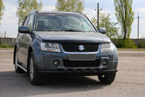 Suzuki Grand Vitara 2005-2017 гг. Передняя защита ST015 Black (нерж. сталь) фото 2