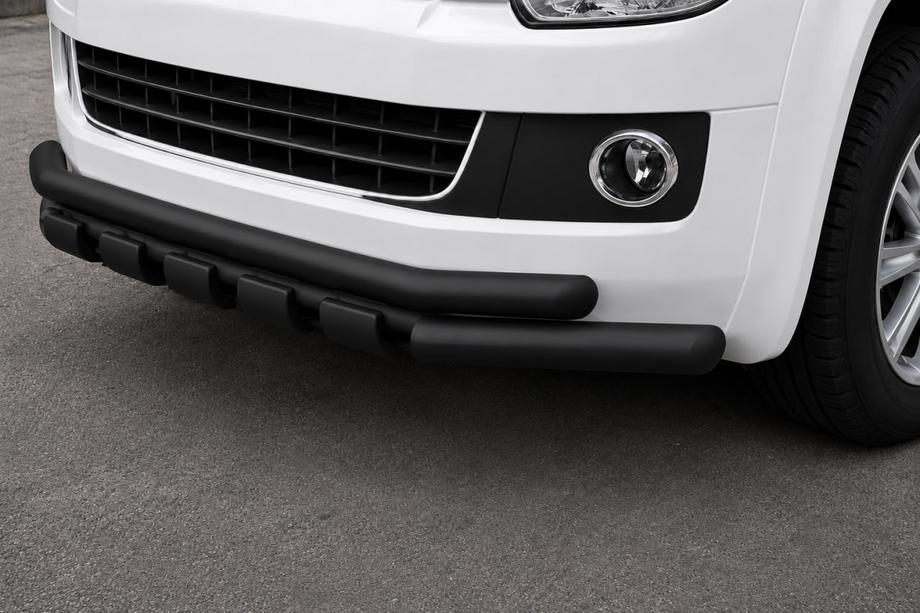 Volkswagen T5 Multivan 2003–2010 гг. Передняя защита ST015 Black (нерж. сталь) Image