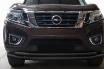 Nissan Navara/NP300 2016- гг. Передняя дуга ST017 Black (нерж) фото 1