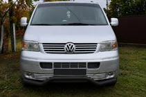 Volkswagen T5 Transporter 2003-2010 гг. Передняя защита Волна ST007 Black (нерж.) фото 3