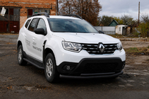 Renault Duster 2018-2024 гг. Передняя защита (кенгурятник) F3-10 Black (нерж. сталь) фото 3