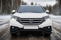 Honda CRV 2012-2016 гг. Передняя защита ST007 Black (нерж. сталь) фото 1