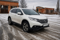 Honda CRV 2012-2016 гг. Передняя защита ST007 Black (нерж. сталь) фото 2