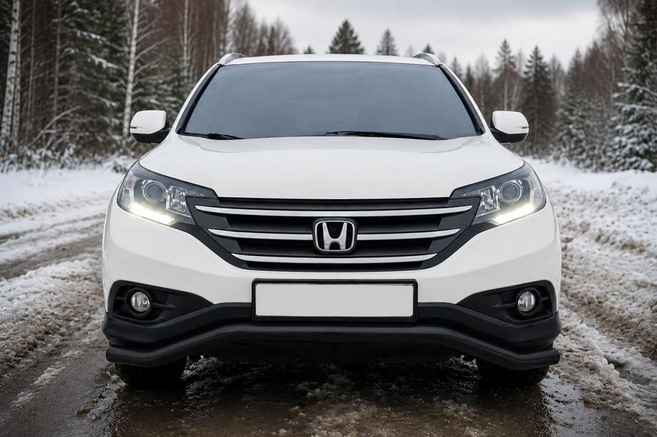 Honda CRV 2012-2016 гг. Передняя защита ST007 Black (нерж. сталь) Image