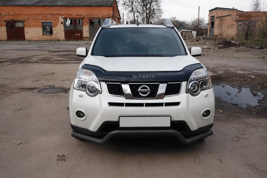 Nissan X-trail T31 2007-2014 гг. Передняя защита ST007 Black (нерж.) Фото 2
