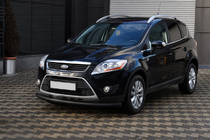 Ford Kuga 2008-2013 гг. Передняя защита ST008 Black (нерж.) фото 2