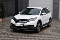 Honda CRV 2012-2016 гг. Передняя защита ST008 Black (нерж.) фото 3