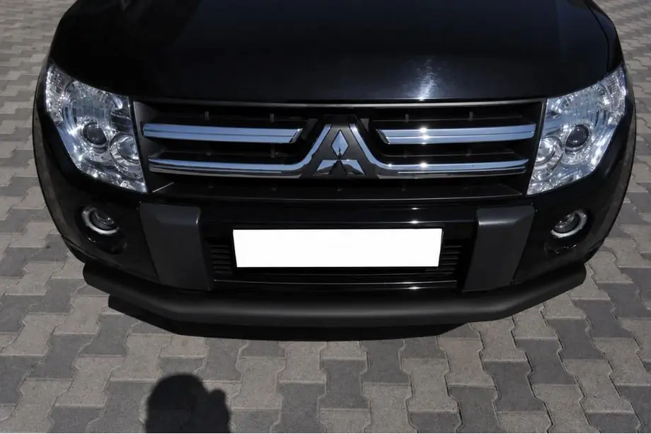 Mitsubishi Pajero Wagon III 1999-2006 гг. Передняя защита ST008 Black (нерж.) Фото 2