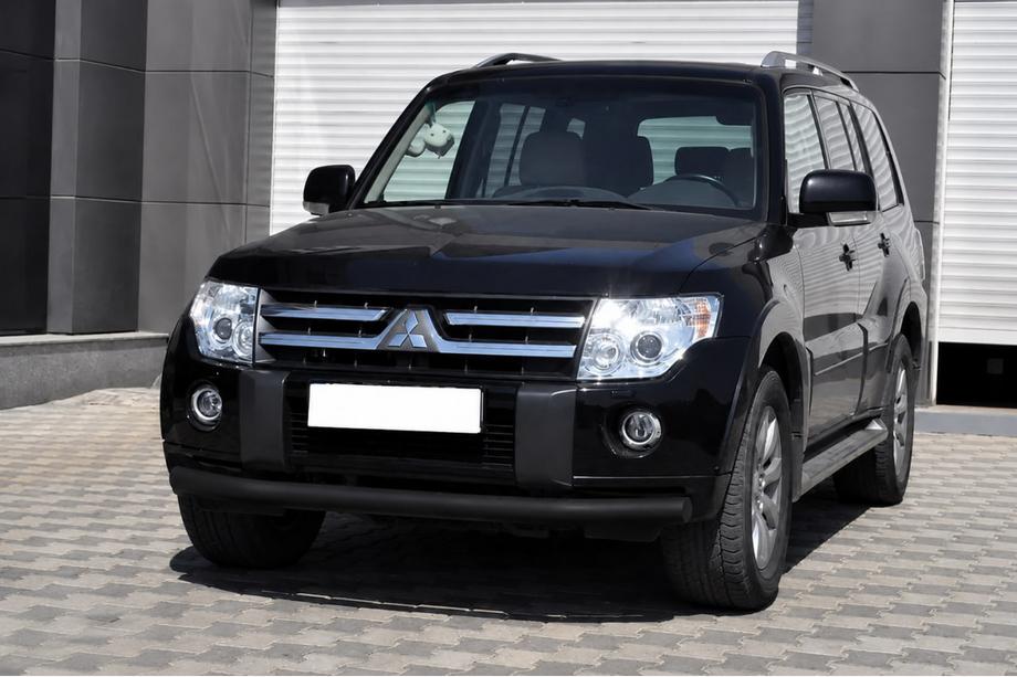 Mitsubishi Pajero Wagon IV 2006-2021 гг. Передняя защита ST008 Black (нерж.) Фото 2