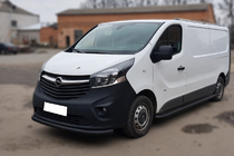 Fiat Talento 2016- гг. Передняя защита ST008 Черная (Нержавейка) фото 2
