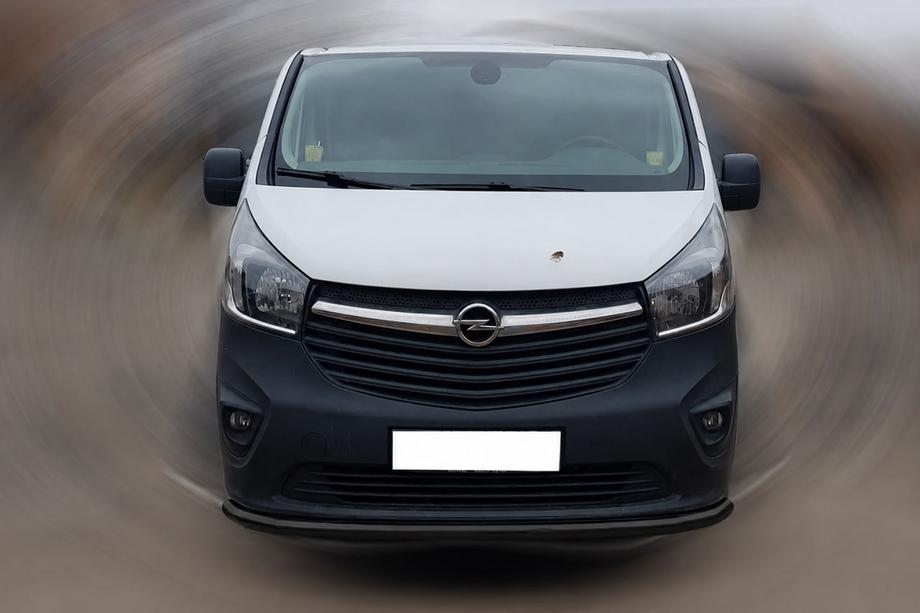 Renault Trafic 2015- гг. Передняя защита ST008 Черная (Нержавейка) Image