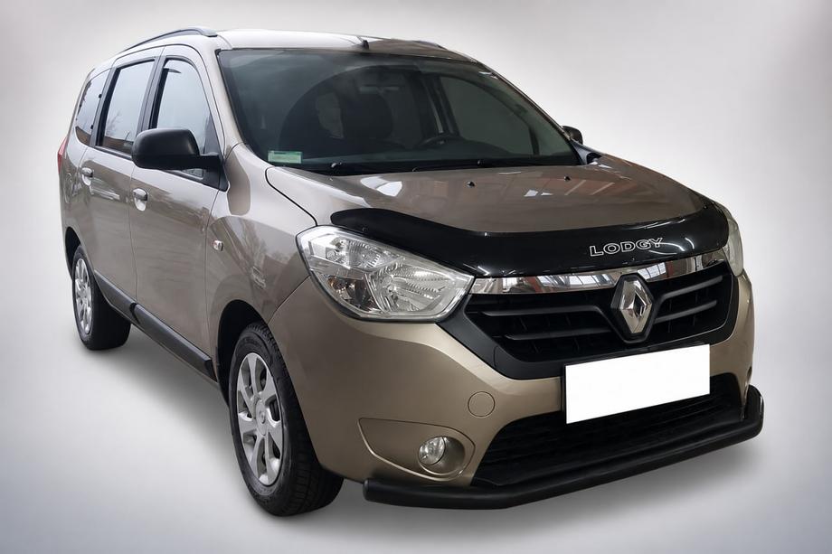 Renault Lodgy 2013-2022 гг. Передняя защита ST008 Черная (Нержавейка) Фото 2