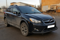 Subaru XV 2011-2017 гг. Передняя защита ST008 Черная (Нержавейка) фото 2