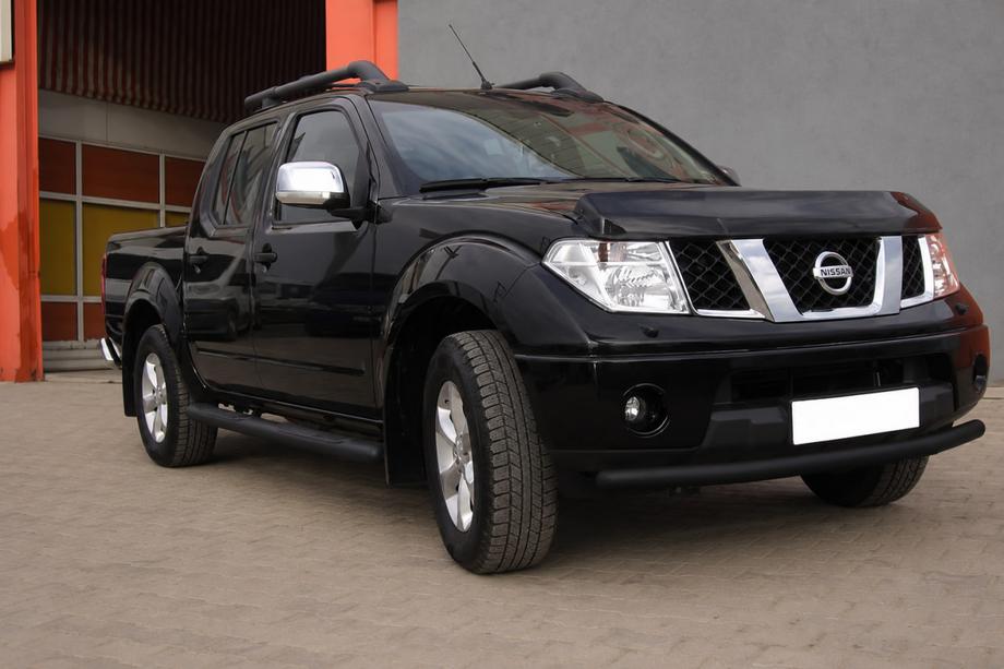Nissan Navara 2006-2015 гг. Передняя защита ST008 Черная (Нержавейка) Фото 2