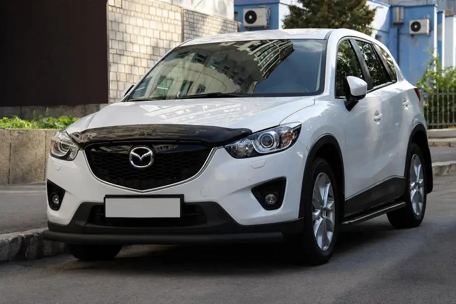 Mazda CX-3 2015- гг. Передняя защита ST008 Черная (Нержавейка) Image
