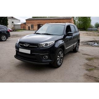 Передняя защита ST008 Черная (Нержавейка) Chery Tiggo 3 2005- гг. фото 2