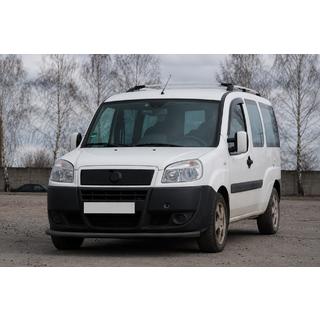 Передняя защита ST008 Черная (Нержавейка) Fiat Doblo I 2001-2005 гг. фото 1