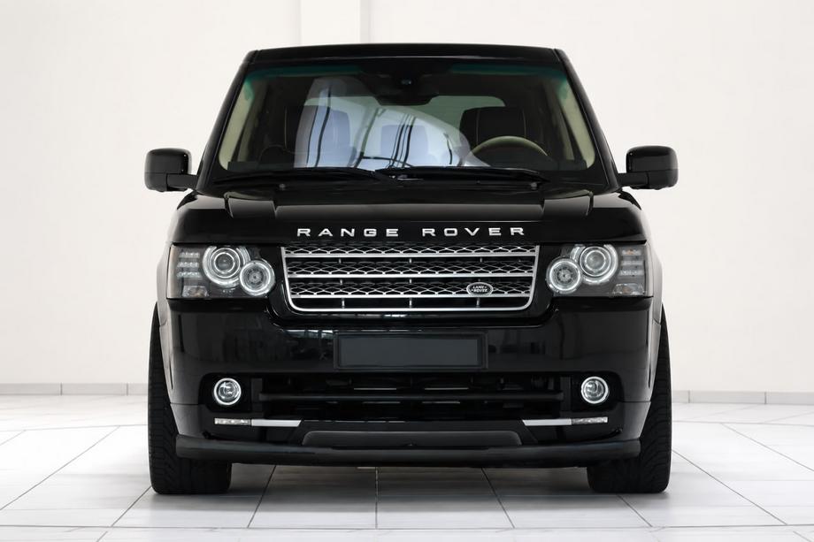 Range Rover III L322 2002-2012 гг. Передняя защита ST008 Черная (Нержавейка) Image
