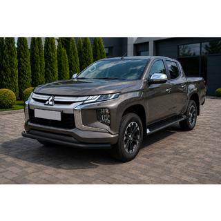 Передняя защита ST008 Черная (Нержавейка) Mitsubishi L200 2015-2024 гг. фото 2