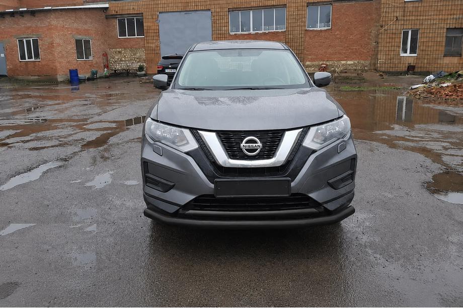 Nissan X-trail T32/Rogue 2014-2021 гг. Передняя защита ST008 Черная (Нержавейка) Фото 3