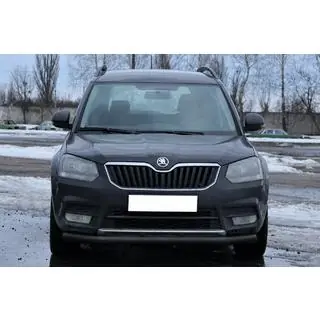 Передняя защита ST008 Черная (Нержавейка) Skoda Yeti 2009-2017 гг. фото 1
