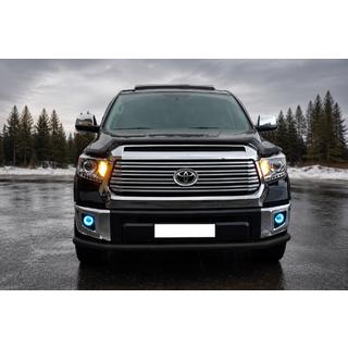 Передняя защита ST008 Черная (Нержавейка) Toyota Tundra 2007-2021 гг. фото 1