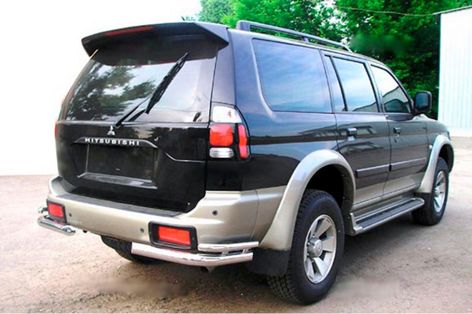 Mitsubishi Pajero Sport 1996-2007 гг. Задние двойные уголки (2 шт, нержавейка)