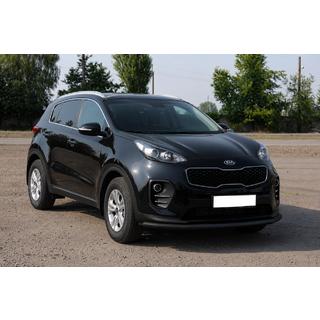 Передняя защита ST008 Черная (Нержавейка) Kia Sportage 2015-2021 гг. фото 2