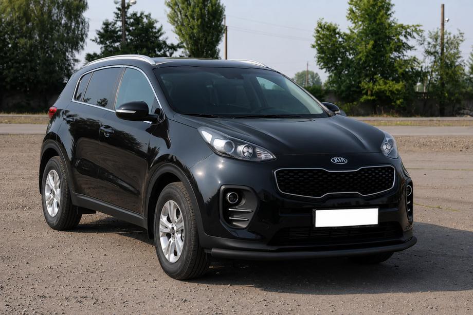 Kia Sportage 2015-2021 гг. Передняя защита ST008 Черная (Нержавейка) Фото 2