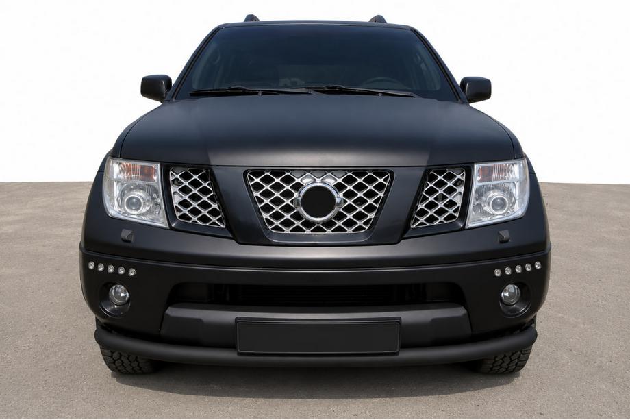 Nissan Pathfinder R51 2005-2014 гг. Передняя защита ST008-2 Black (нерж. сталь) Фото 1