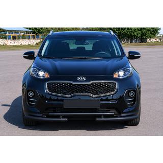 Передняя защита ST009 Black (нерж) Kia Sportage 2015-2021 гг. фото 1