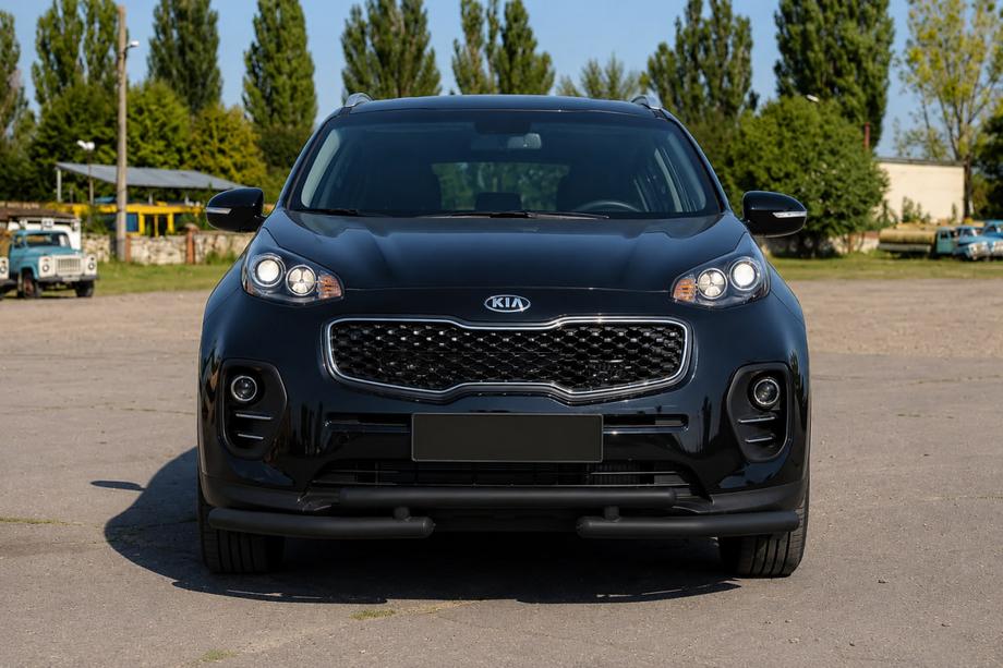 Kia Sportage 2015-2021 гг. Передняя защита ST009 Black (нерж) Фото 3