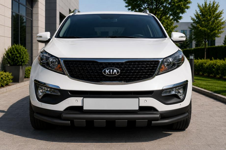 Kia Sorento II XM 2009-2014 гг. Передняя защита ST009-15 Black (2013-2015, нерж.) Фото 1