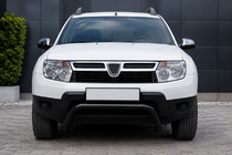 Dacia Duster 2008-2018 гг. Передняя защита ST011 Black (нерж.) фото 1