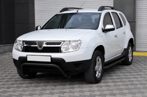 Dacia Duster 2008-2018 гг. Передняя защита ST011 Black (нерж.) фото 2
