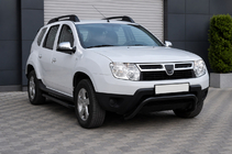 Dacia Duster 2008-2018 гг. Передняя защита ST011 Black (нерж.) фото 3