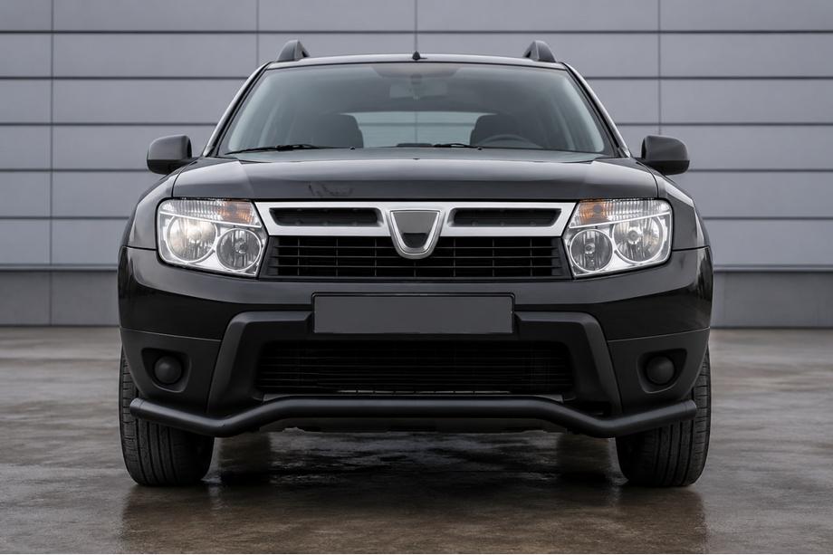 Dacia Duster 2008-2018 гг. Передняя защита ST012 Black (нерж.) Image