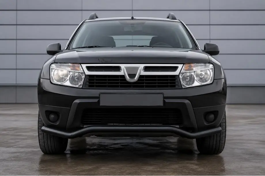 Dacia Duster 2008-2018 гг. Передняя защита ST012 Black (нерж.) Image