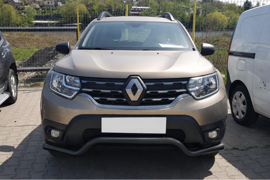 Renault Duster 2008–2017 гг. Передняя защита ST012 Black (нерж.) Image