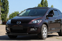 Mazda CX-7 2006-2012 гг. Передняя защита ST014 Черная (Нержавеющая сталь) фото 1