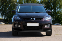 Mazda CX-7 2006-2012 гг. Передняя защита ST014 Черная (Нержавеющая сталь) фото 2
