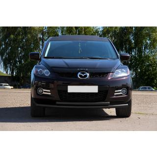 Передняя защита ST014 Черная (Нержавеющая сталь) Mazda CX-7 2006-2012 гг. фото 2