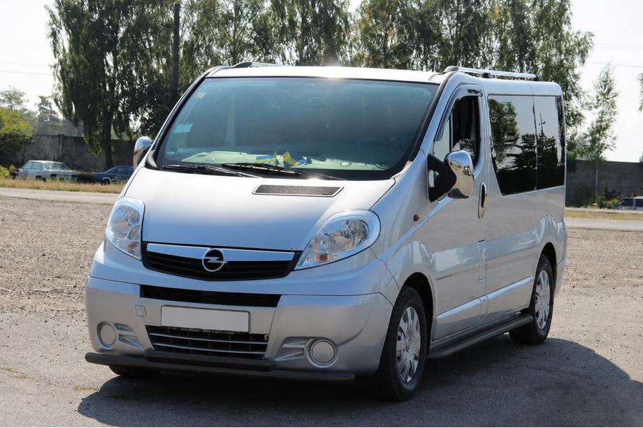 Renault Trafic 2001–2015 гг. Передняя защита ST014 Черная (Нержавеющая сталь) Image