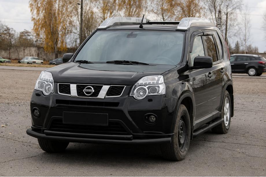 Nissan X-trail T31 2007-2014 гг. Передняя защита ST014 Black (нерж. сталь) Фото 1