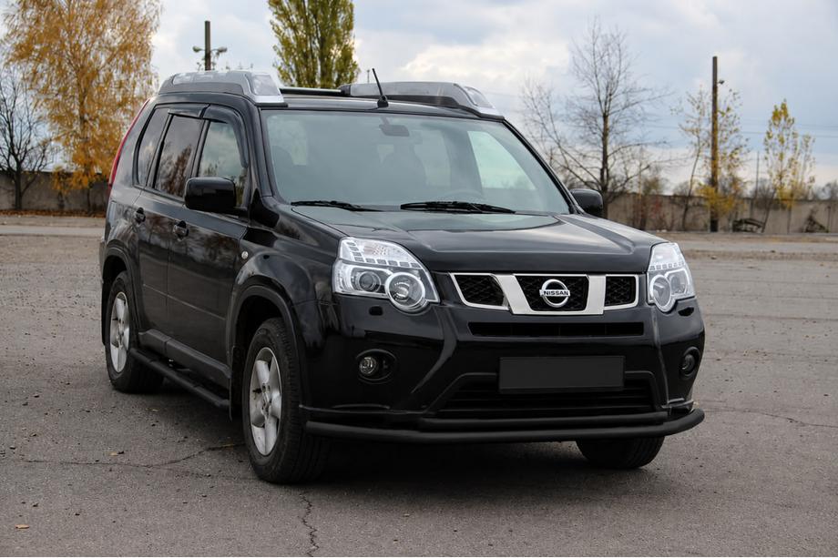 Nissan X-trail T31 2007-2014 гг. Передняя защита ST014 Black (нерж. сталь) Фото 2